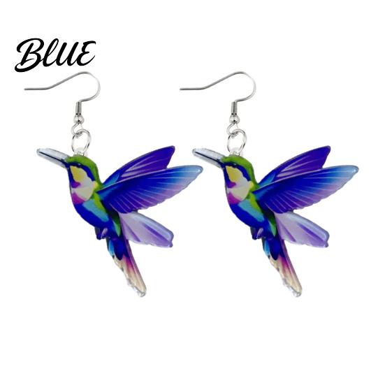 Lady Ear Jewelry 1 Pair Acrylic Colorful Bird Dangle Earrings