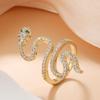 Hip Hop Full Zircon Winding Snake Ring for Women American Niche Copper Inlaid Ins Internet Celebrity Daily Party Jewelry Gift