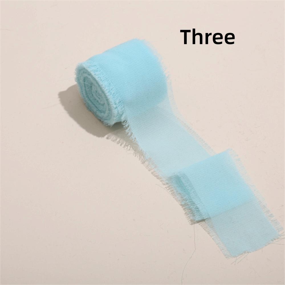 3 Rolls 5m Fringe Chiffon Silk Ribbon DIY Craft Hairy Chiffon Ribbon  Wedding Invitations