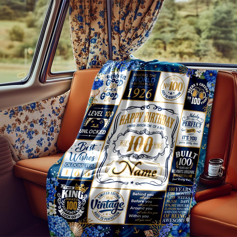 Vintage Anniversary Celebration Blanket Durable Comfort For Sofa Couch Office Bed Picnics Ideal For All Seasons Stylish Decor Perfect Gift For