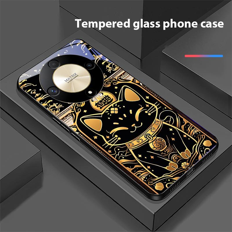 Câine Negru Auriu Pentru Honor Magic 6 50 70 90 Lite X7b 200 Pro Nova 10 Nova 5T X6 P30 Pura 70 Ultra Carcasă de Telefon din Sticlă Călită