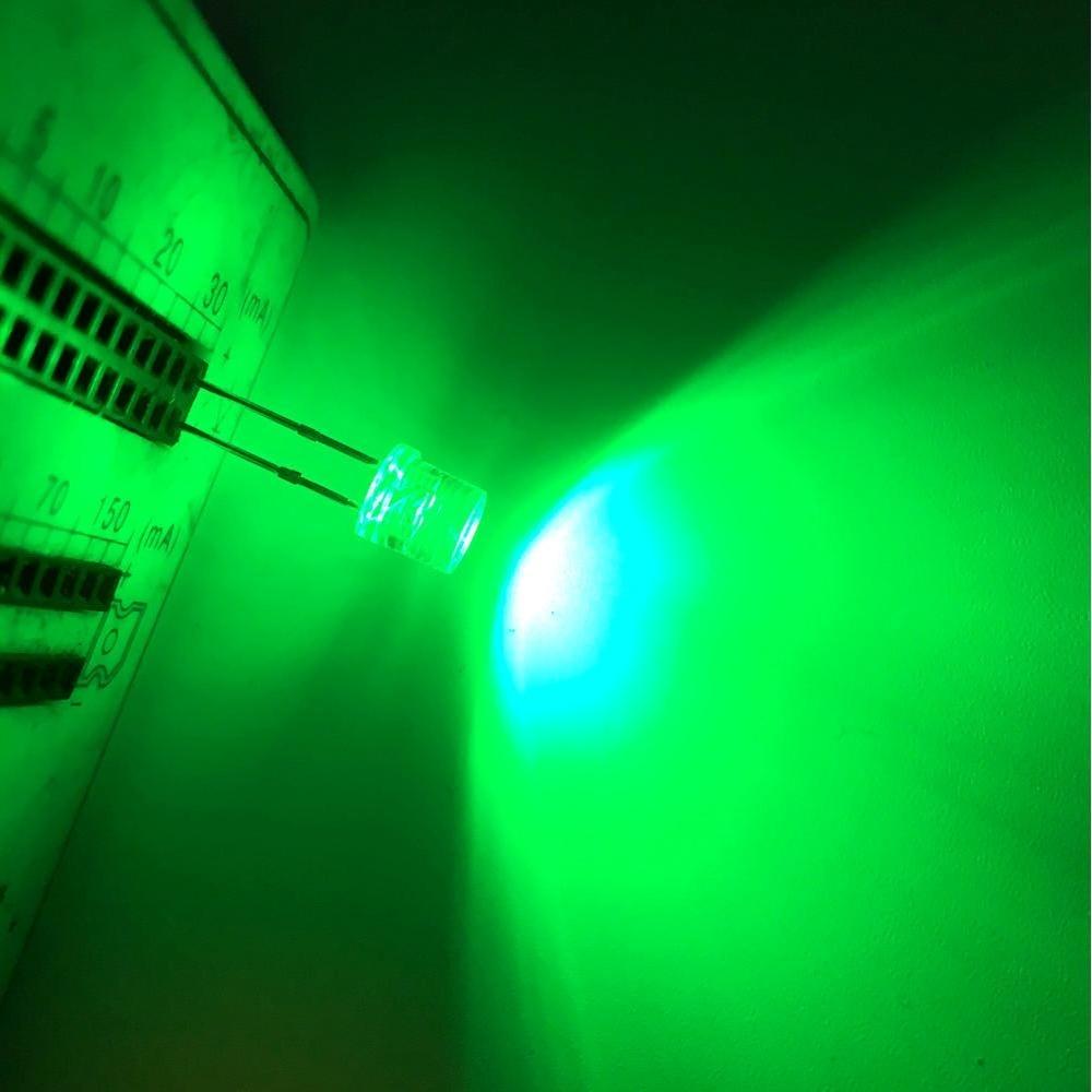 100 Stück 5 mm flache Oberseite, weiß, rot, rosa, gelb, blau, orange, warmweiß, Weitwinkel-Licht-LED