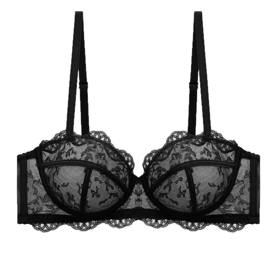 Big Breasts Show Small Underwear, Women's Summer Thin Collection of Secondary Breasts, Gathered with Steel Rings To Prevent Sagging, New Lace Bra