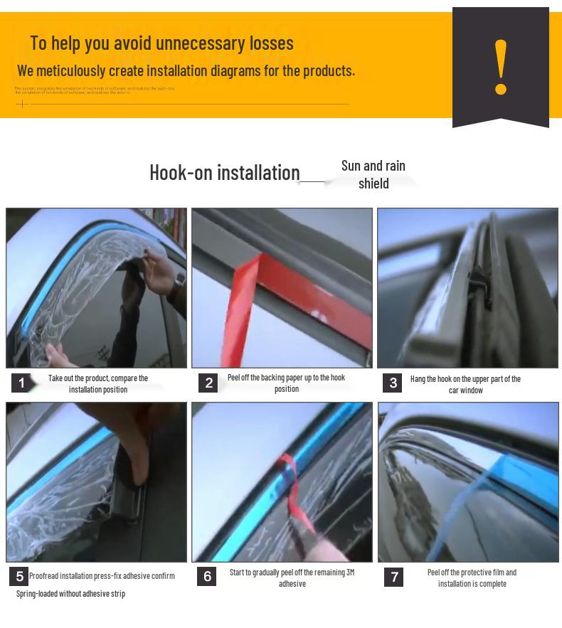 AITO M7 Rain & Sun Shields: 6-Piece Car Window Accessories for 26 Models