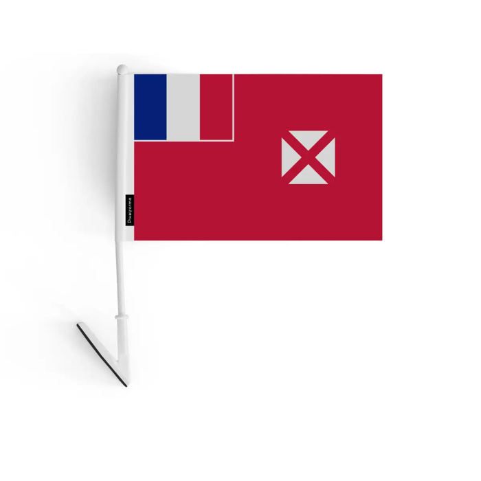 Drapeau adhésif - Wallis-et-Futuna - 14 x 21 cm - Polyester - Léger - Recto/verso