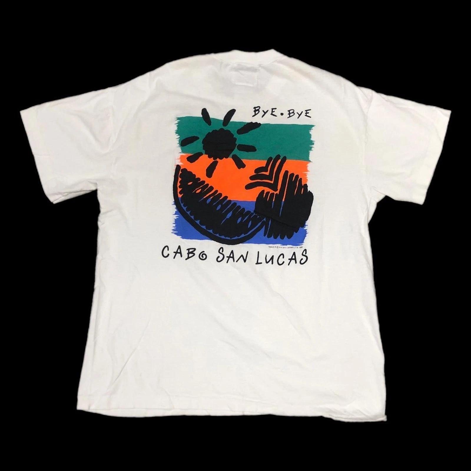 Vintage 90s Bye Bye Cabo San Lucas Mexico Spring Break Beach T-Shirt Large L