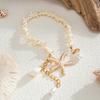 Shell Detail Anklet for Women Starfish Pendant Bead Drops Gold Tone Chain Jewelry for Beach Vacation Summer Styling