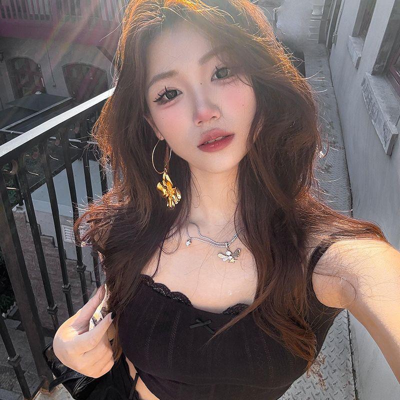 

Accessible Luxury Gold Elegant Women s Exquisite Wheat Tassel Earrings S925 silver needle metal flower ear ring pair