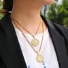 Steel Coin Pendant Necklace 18K Gold Coin Bag Pendant Charms  DIY Jewelry Making