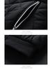 2024 Winter Men's Solid Color Quilted Stand Collar Cotton Jacket with Velvet Lining
