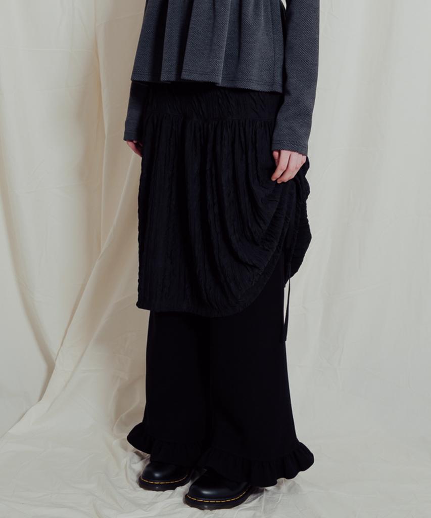 Telelu Long Layered Skirt Black