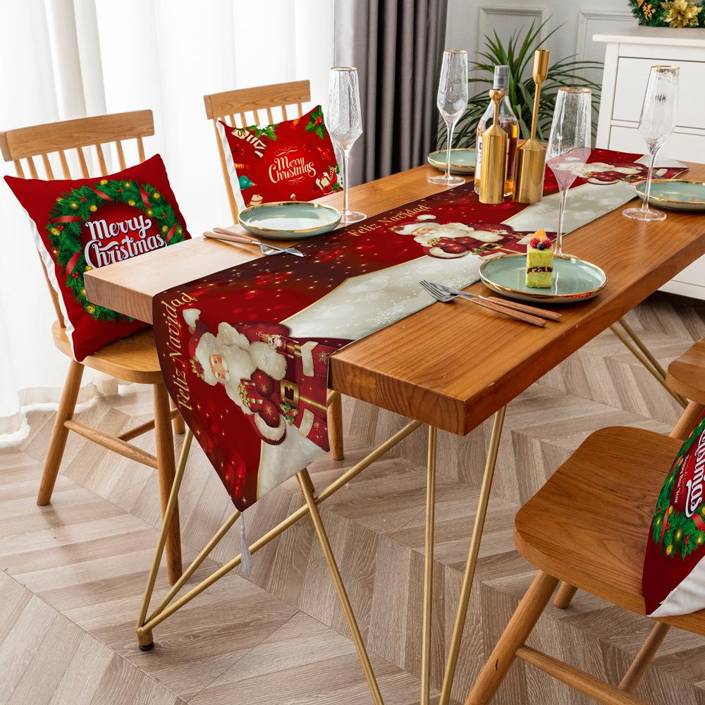 Christmas Table Flag Christmas Decoration Dining Table Coffee Table Tablecloth Holiday Gifts