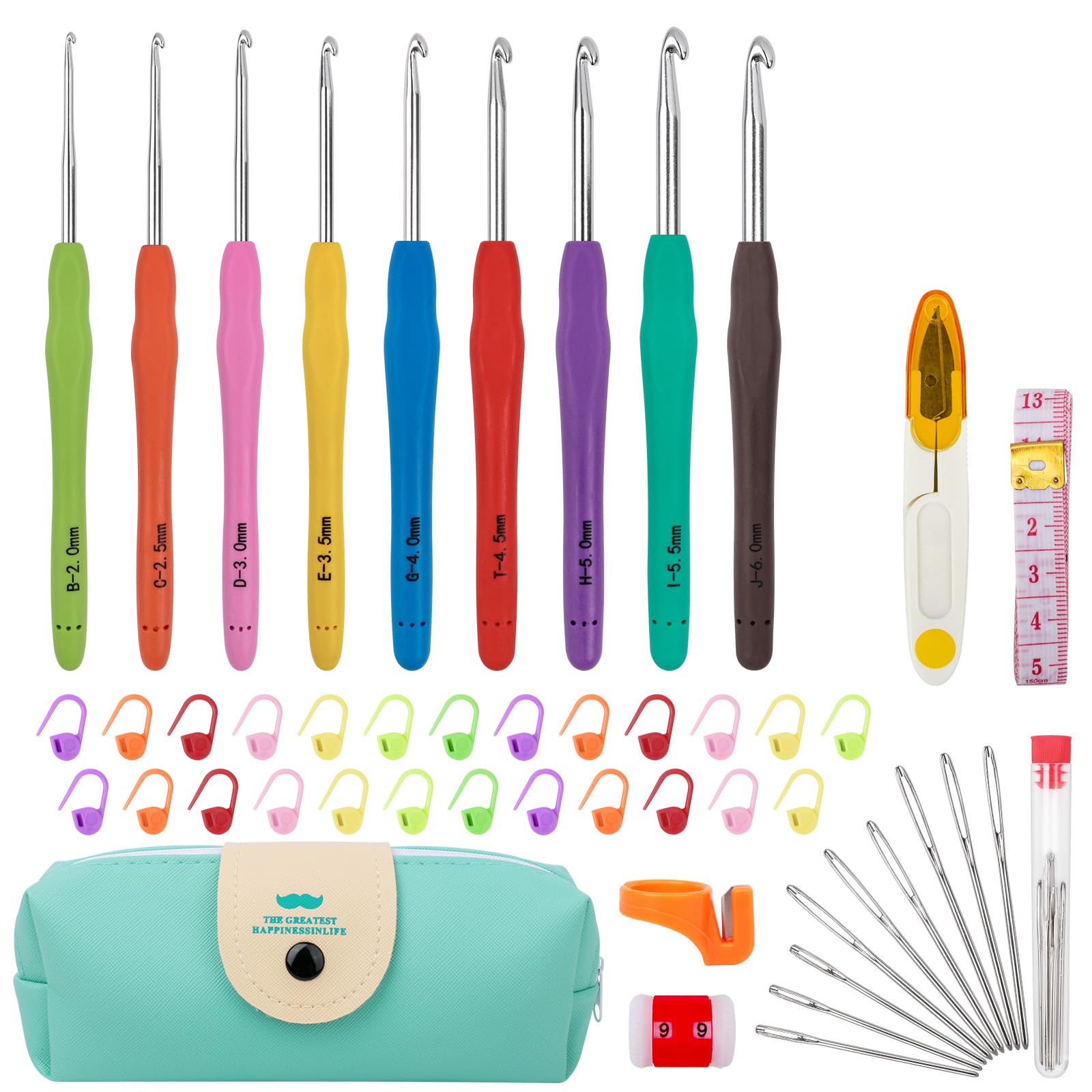 Beginner crochet kit, 9 sizes, suitable for crochet enthusiasts