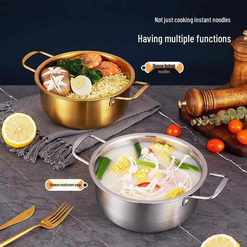 Stainless Steel Korean Style Ramen Pot with Lid