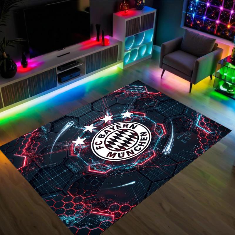 Diseño del Bayern de Múnich Alfombra de Terciopelo de Cristal Acogedora No?Alfombra Estampada Antideslizante Para Dormitorio Sala de Estar Entrada