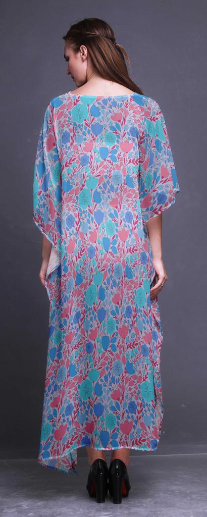 Bimba Tie-Dye Ladies Kaftan Holiday Loungewear Maxi Dress Beach