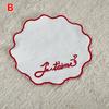 French Embroidered Pet Tableware Mat Pure Cotton Love Flower Trimmed Tabletop Decorative Prop Puppy Dog Bowl Mats