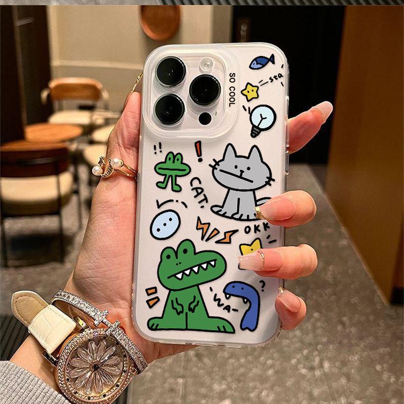 Crocodile Graffiti Case for Apple 15/14/13/12/11/PRO/PROMAX/XSMAX/XR/XS/X.
