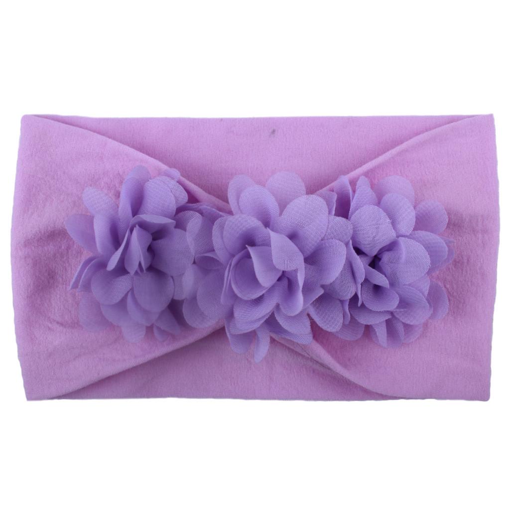 (Beamer)Mädchen Baby Kleinkind solide Stirnband Haarband Blume Zubehör Headwear