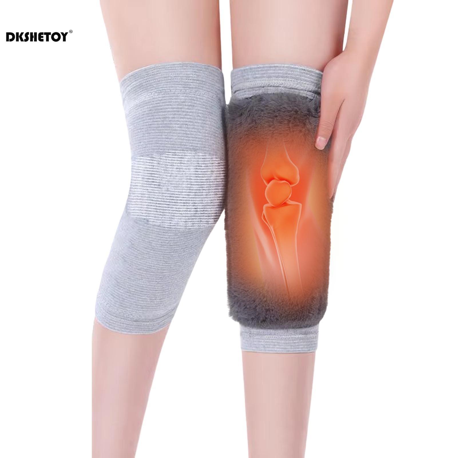 

Thick Plush Leg Warmers Sleeves Winter Faux Rabbit Fur Lined Knee Pads Warm Brace Cold Leg Arthritis Kneepad Support Running M