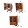 Wooden Desktop Organizers Cabinet with Glass Door for Cosmetics, Stationery, Small Kitchen Items and Decors Use