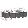 Vidaxl 13-Cz. Garden Furniture Set, Cushions, Black, Rattan PE