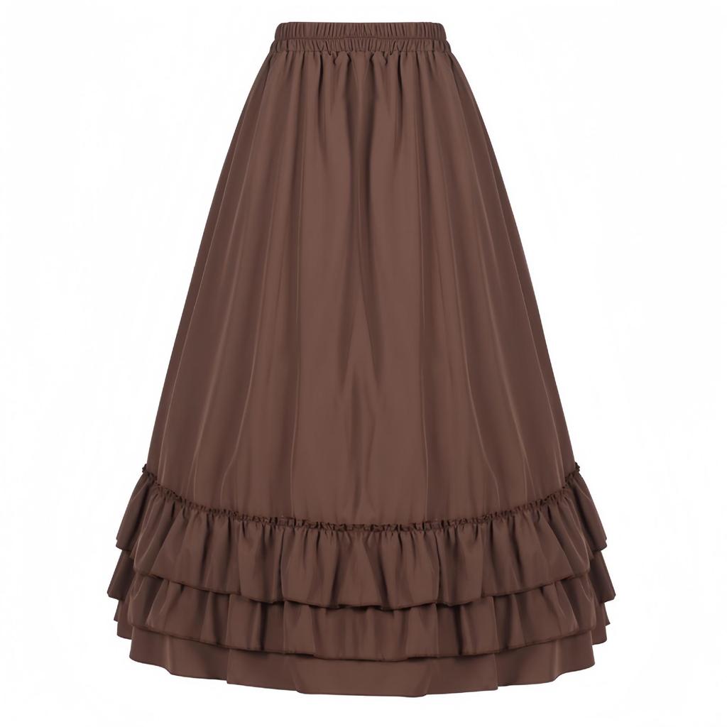 Medieval Renaissance Pleated Long Gothic Victorian Skirt for Women