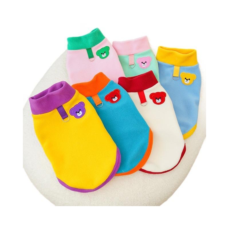 Pet British Short and Medium-sized Dog and Cat Clothes for Autumn and Winter Fleece Can Be Used To Leash Cats
