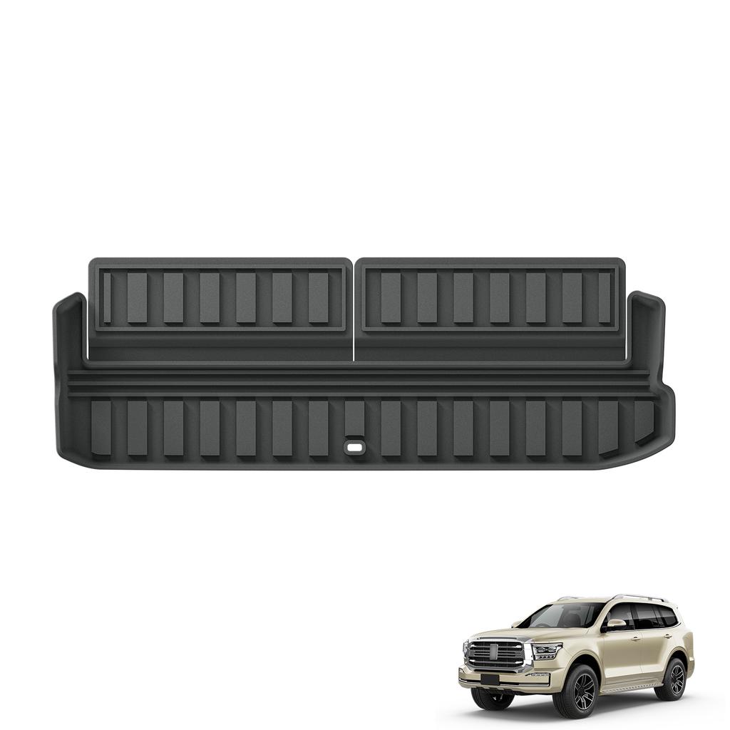LUCKEASY Right Drive for GWM Tank 500 2024-2025 Hybrid HEV Hi4-T 7 Seater TPE Car Floor Mats Trunk Liner Cargo Accessories Black