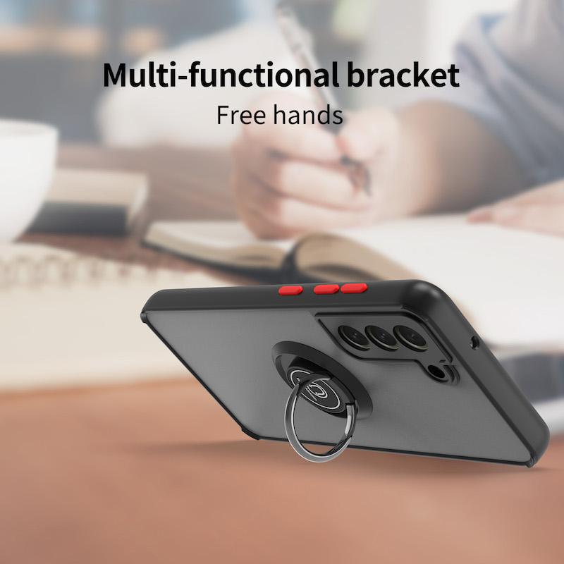 Magnetic Ring Matte Anti-fall Phone Case For Samsung Galaxy S22 Ultra S21FE S20 S8 S9 S10 Plus Note 20 10 9 8 A03 Bracket Cover