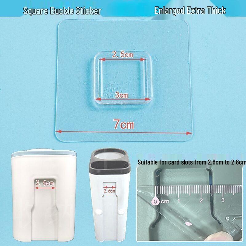 Multi-layer Adhesive Wall-Mount Storage Rack with Transparent Hooks for Bathroom