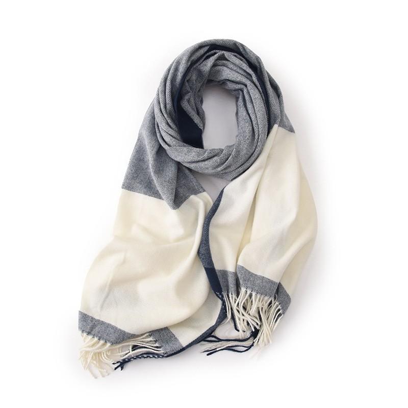 Oversized Plaid Scarf With Tassels Warm Faux Cashmere Shawl Women Men Winter Fashion Accessory