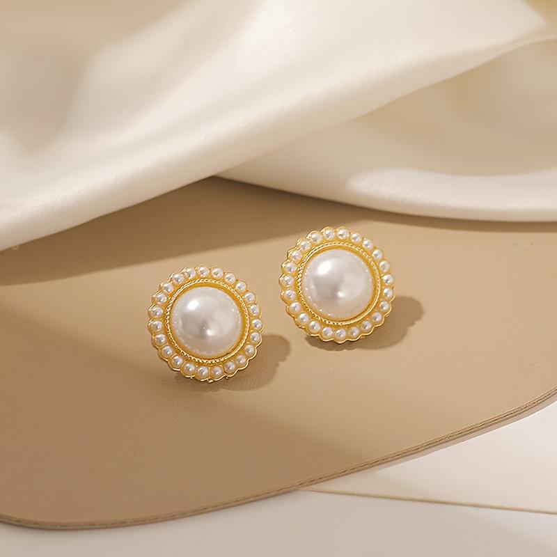 5 Pairs of Women's Fashion Earrings In Burgundy Faux Pearl Design, Suitable for Everyday Wear, Parties, Valentine's Day, or Birthday Gifts