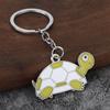 2Pcs Keychain Pendant Metal Chain Design Cartoon Key Ring with Turtle Shape Enamel