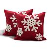 Christmas Embroidered Throw Pillow Cover, Snowflake Deer Design, Decorative Cushion Case for Couch Sofa Bed, Holiday Home Decor, Soft Velvet