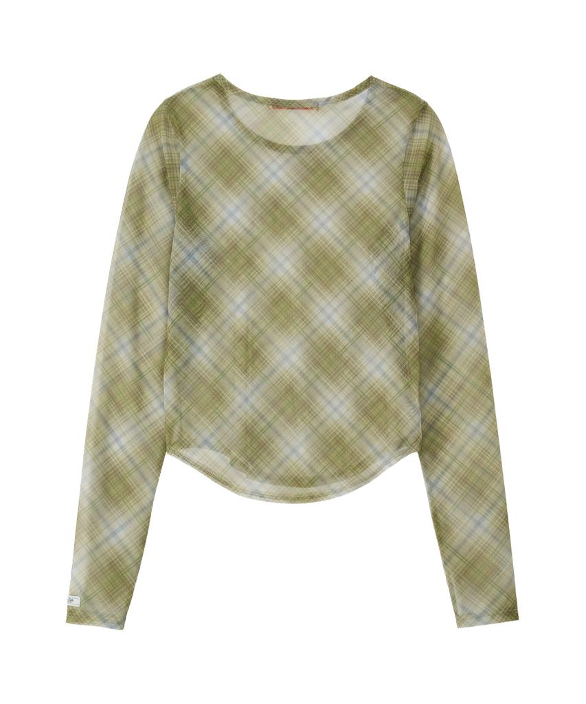 Biteoseljeu Check See-Through Long Sleeve - Olive