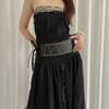 Wide Leather Waist Belt Vintage Women's Dress Belt Retro Cross Rivet Belt  Streetwear