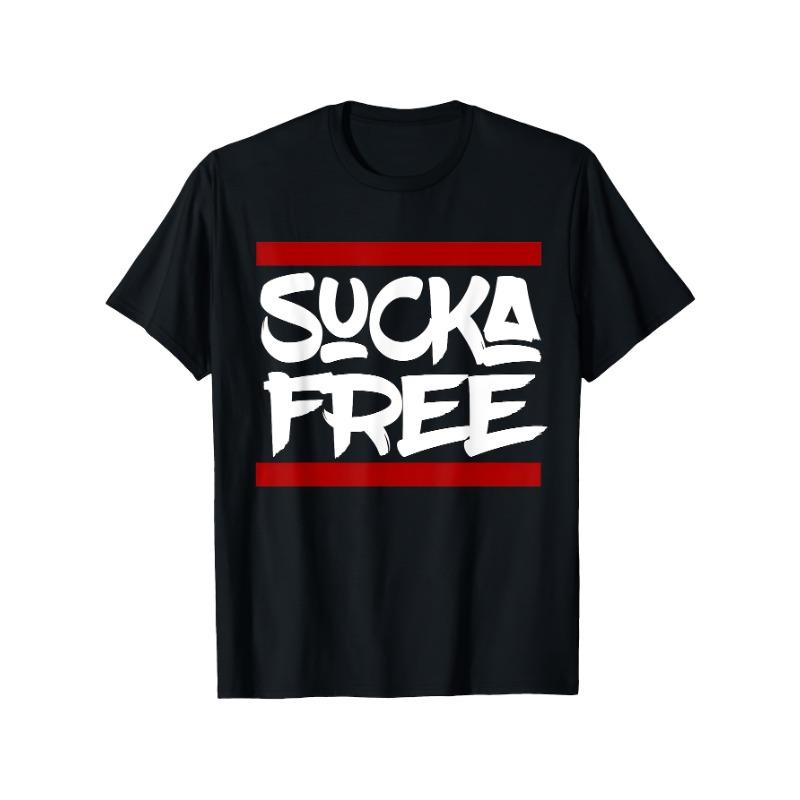 

European sizes SUCKA FREE Bold Slogan T-Shirt for Men & Women - 100% Cotton Oversized Retro Streetwear Tee with White S