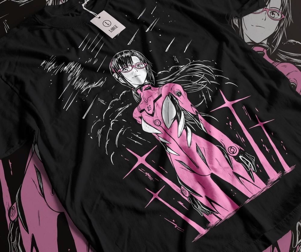 Унисекс Макинами Мари Энзо Евангелион NERV Рей Аянами Аниме Черная Футболка Мужской Подарок Унисекс Футболка XXXXL