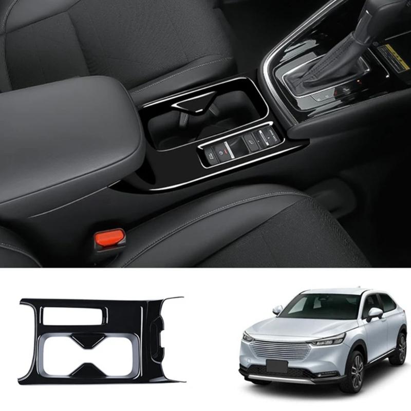 High Strength Plastic Adhesive Cup Holder Frame Decoration Trim Stickers for HRV Vezel 2021-2022 Right Hand Drive Models