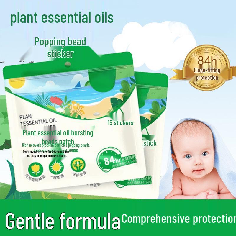 Mugwort Essential Oil Patch for Mosquito Bites - Safe for Kids & Adults, Portable Outdoor Insect Repellent