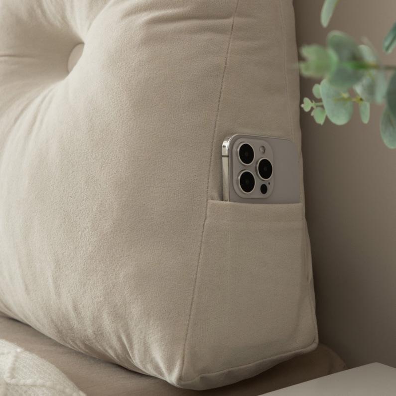 Pernă de căpătâi triunghiulară - Spătar mare moale pentru cămin sau dormitor.