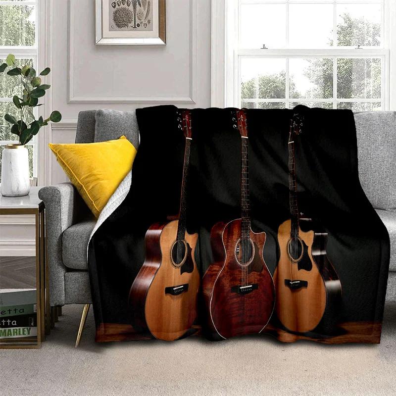 Electric Guitar 3D Classical Guitar Blanket,Soft Throw Blanket for Home Bedroom Bed Sofa Picnic Travel Office Cover Blanket Kids