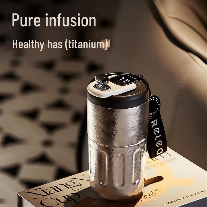Wushengwu 410ml Pure Titanium Smart Insulated Cup with LED Display