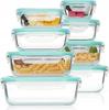 8X Glass Food Containers Lunchbox Container For Fridge Microwave