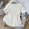 She Pool Asymmetrical Pleated Knit T-Shirt