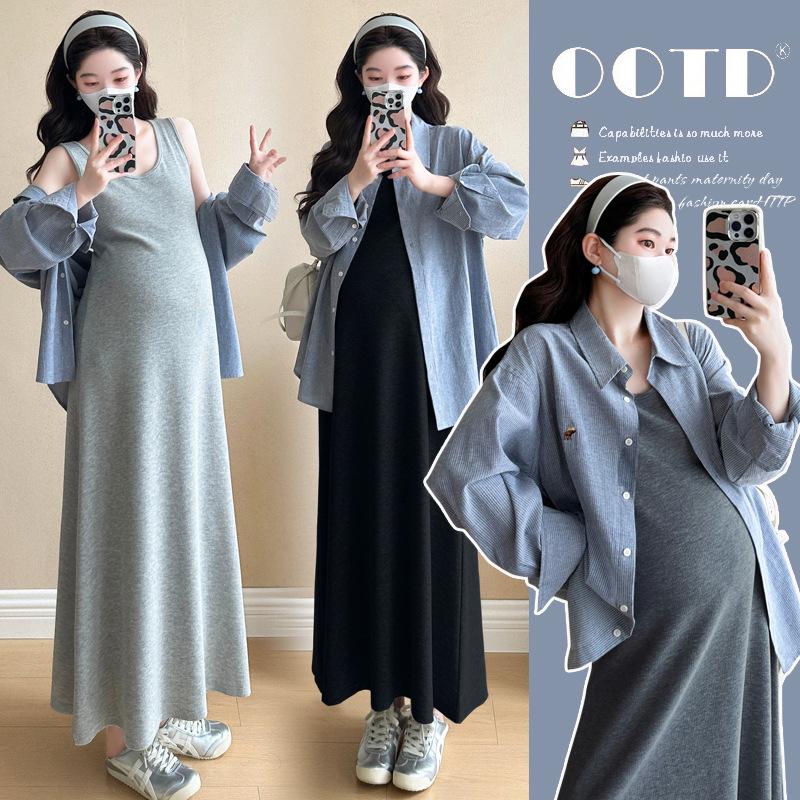 

Autumn 2026 Loose Plus Size Maternity Vest Dress & Shirt Suit M
