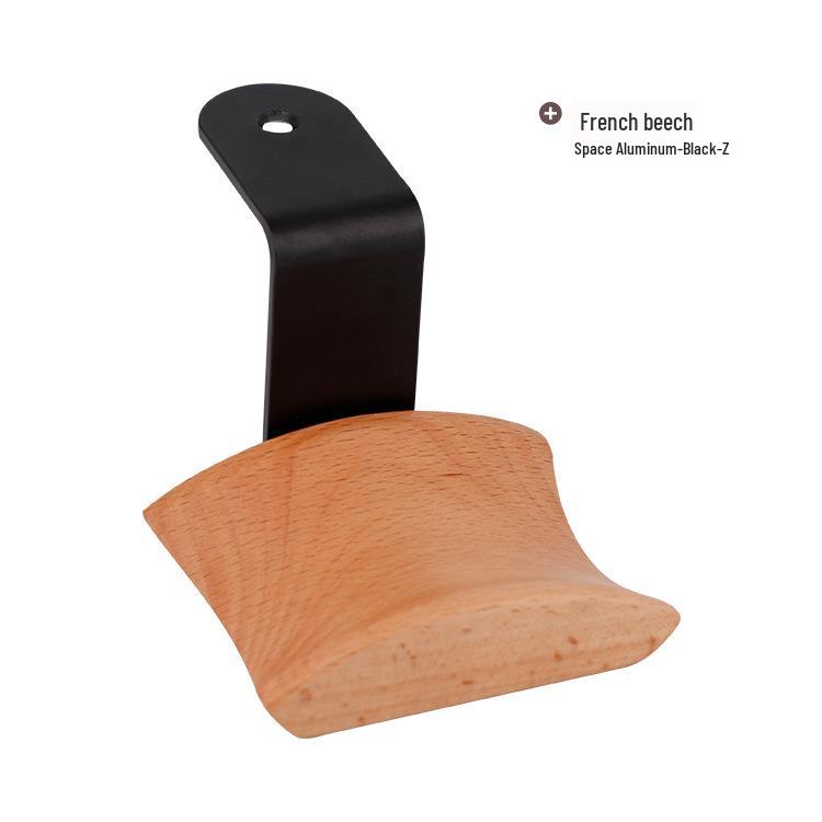 Solid Black Walnut Over-Ear Headphone Stand - Simple Wooden Display Hanger