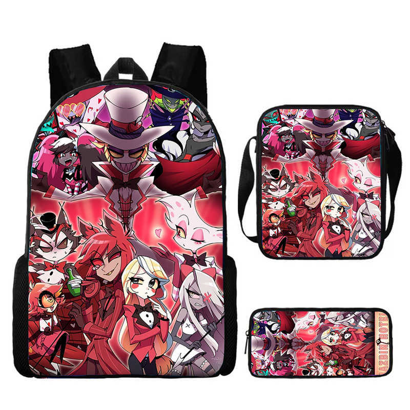 Hell Inn Hazbin Hotel Student School Bag High Value Leisure Oxford Ridge Relief Backpack