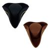 Victorian Pirate Hat With Gold Stitched Soft Lining Tricorn Hat For Costume Parties Vintage Adult Costume Accessory